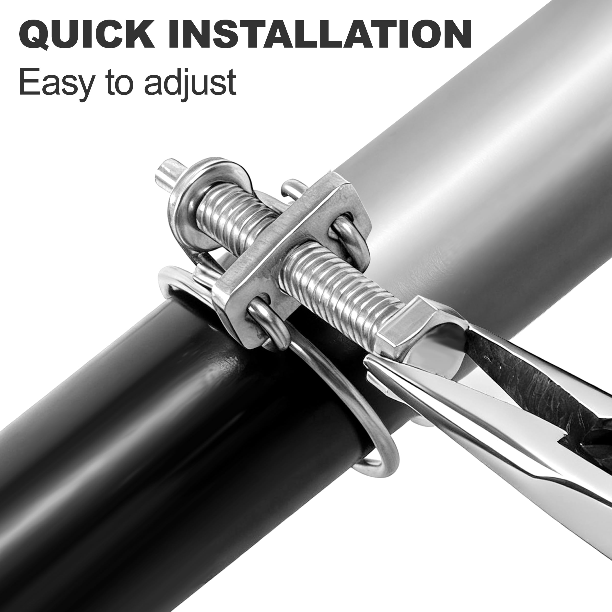 Abrazaderas de Manguera de Doble Alambre 55-62mm Abrazaderas para Mangueras de Acero Inoxidable Ajustables para Tubos de Agua Automóviles 3 Piezas