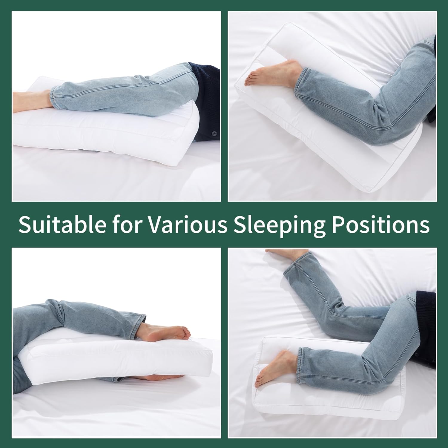 MABOZOO Knee Pillow for Side Sleepers Hip Pain,Between & Under Leg Pillows for Sleeping Side Sleeper,Down Alternative Pillow for Knee & Ankle Support,Sciatica & Back Pain Relief,Pregnancy Support