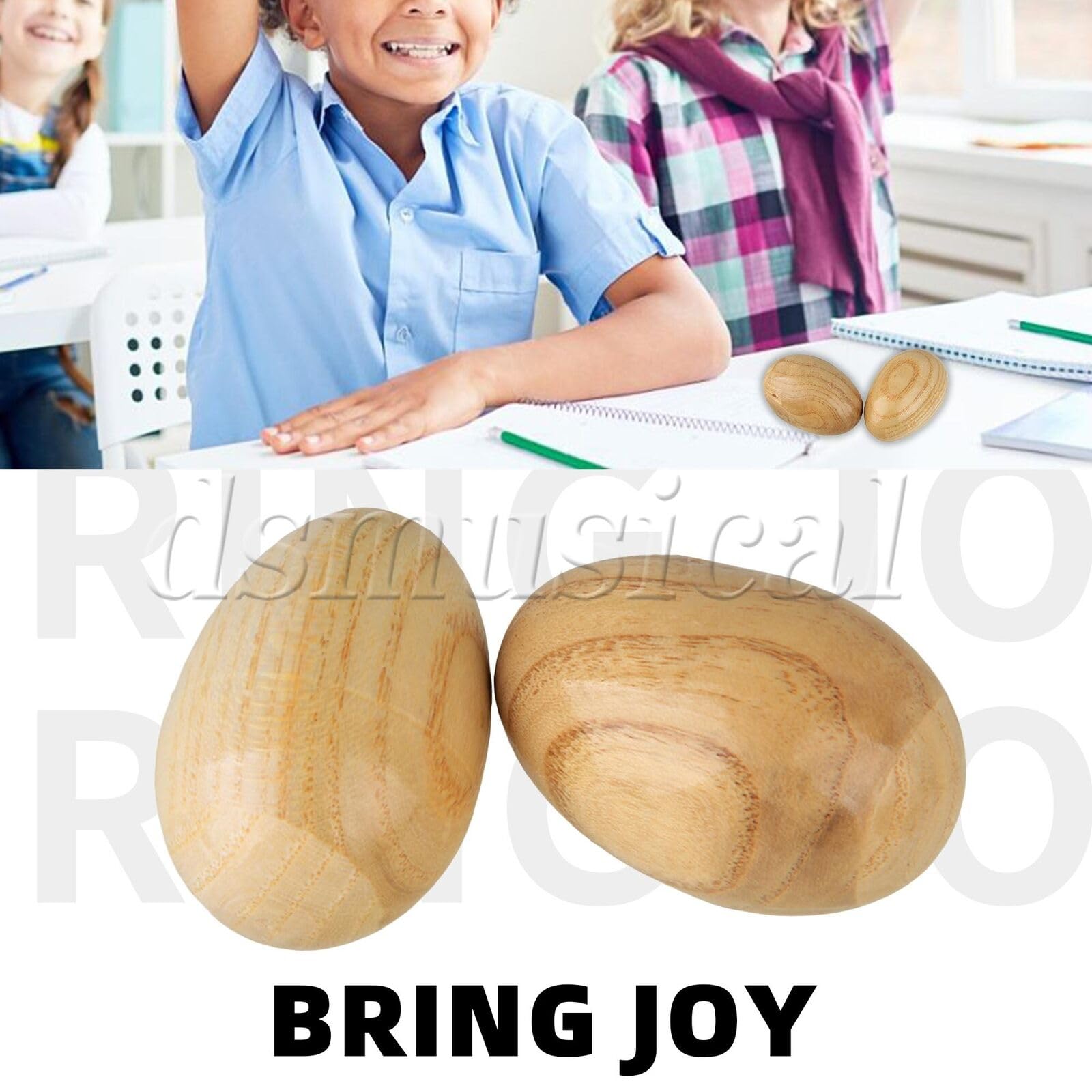 MINHTOANBV Part for 6Pcs Wooden Egg Shakers for Classroom Prize Supplies 2.36 X 1.57 Inch