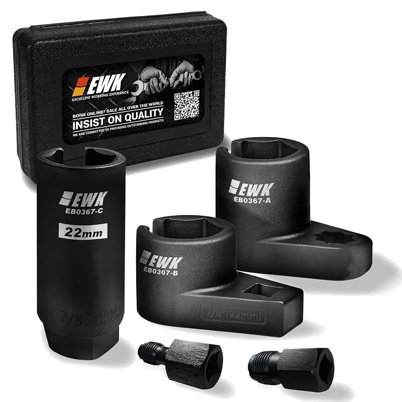 Kit com 5 peças de soquetes para sensor de oxigênio e restauradores de rosca EWK EB0367