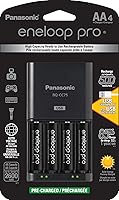 Vista 8 de Panasonic K-KJ75KHC4BA Cargador de batería avanzado, negro y BK-4HCCA8BA Eneloop pro AAA de alta capacidad Ni-MH baterías recargables precargadas