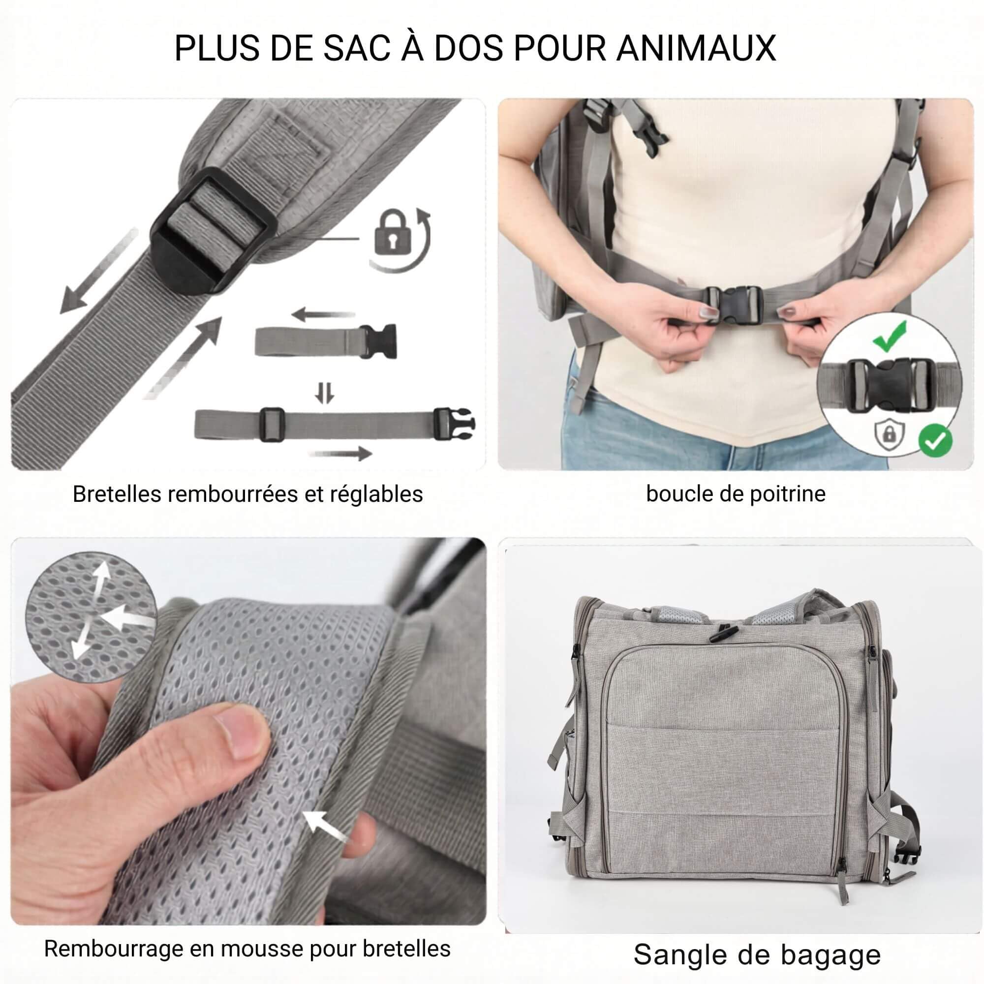 SOLDAY Sac Transport Chat Extensible Pliable, Fenêtre Respirante, Avion | Convient chats et petits chiens jusqu'à 8kg, pliable à plat, maille respirante, dimensions 45x22x26cm, homologué cabine avion