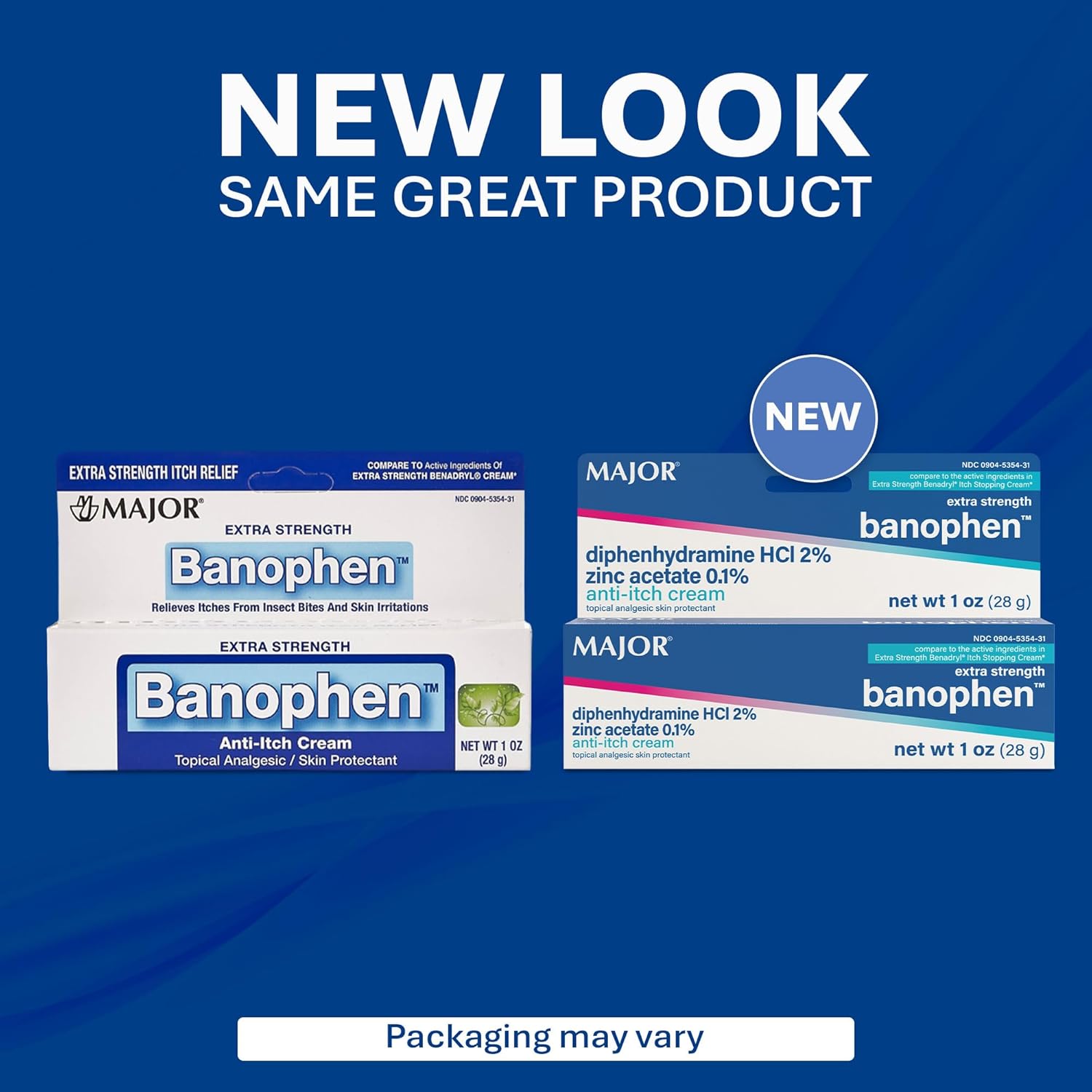 MAJOR Extra Strength Banophen - Anti-Itch Cream - Topical Analgesic Skin Protectant - Helps Relieve Itches from Insect Bites and Skin Irritations - 1 Oz. (4 Pack)