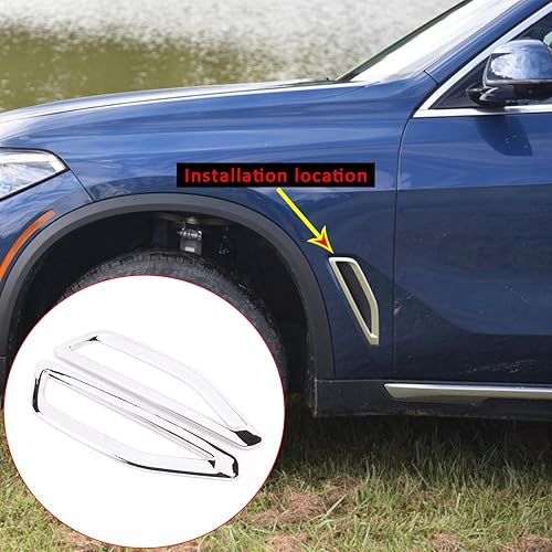Miniatura 1 de 2 unids ABS para BMW X5 G05 2019 Car Side Air Vent Decoración Fender Trim Accesorios (plateado brillante)