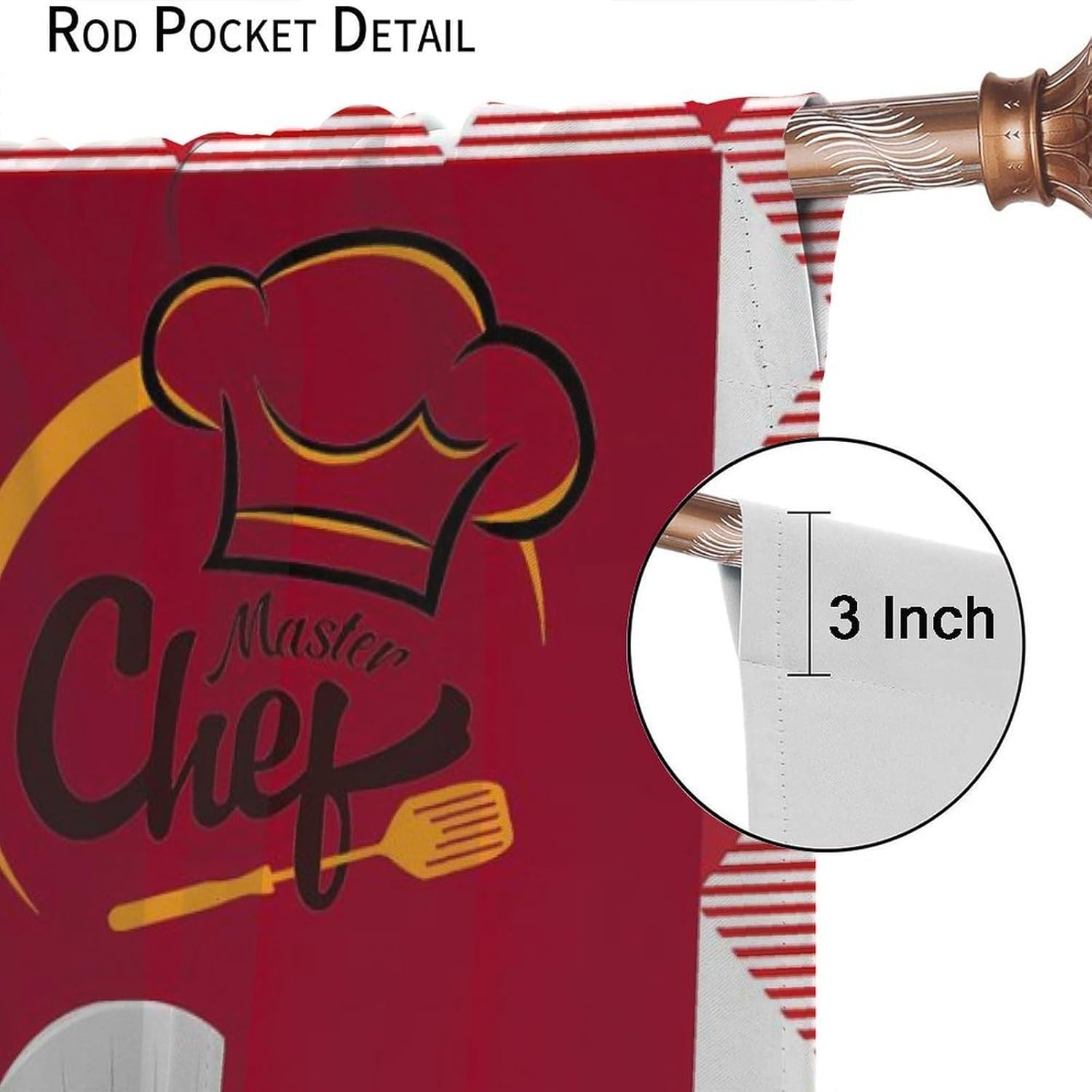 Chef Kitchen Curtains,Cartoon Funny Red Black Check Plaid Gourmet Knife Fork Print Drape for Bedroom Living Room Window Treatment 2 Panels Set Total Size 84" W X 84" L Inch