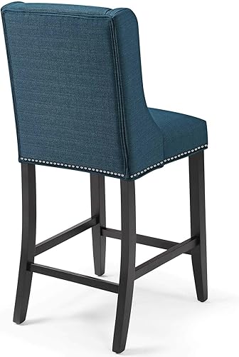 Miniatura 4 de Modway Taburete de bar tapizado de tela Baron para mostrador en color azul