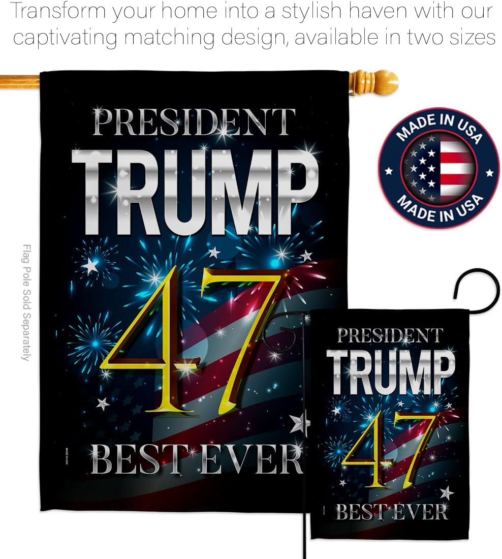 Trump Flag 46 Best Ever House Flag Patriotic Vote Keep America President Republican Party United State American Election Banner Small Garden Yard Gift Double-Sided, Made in USA