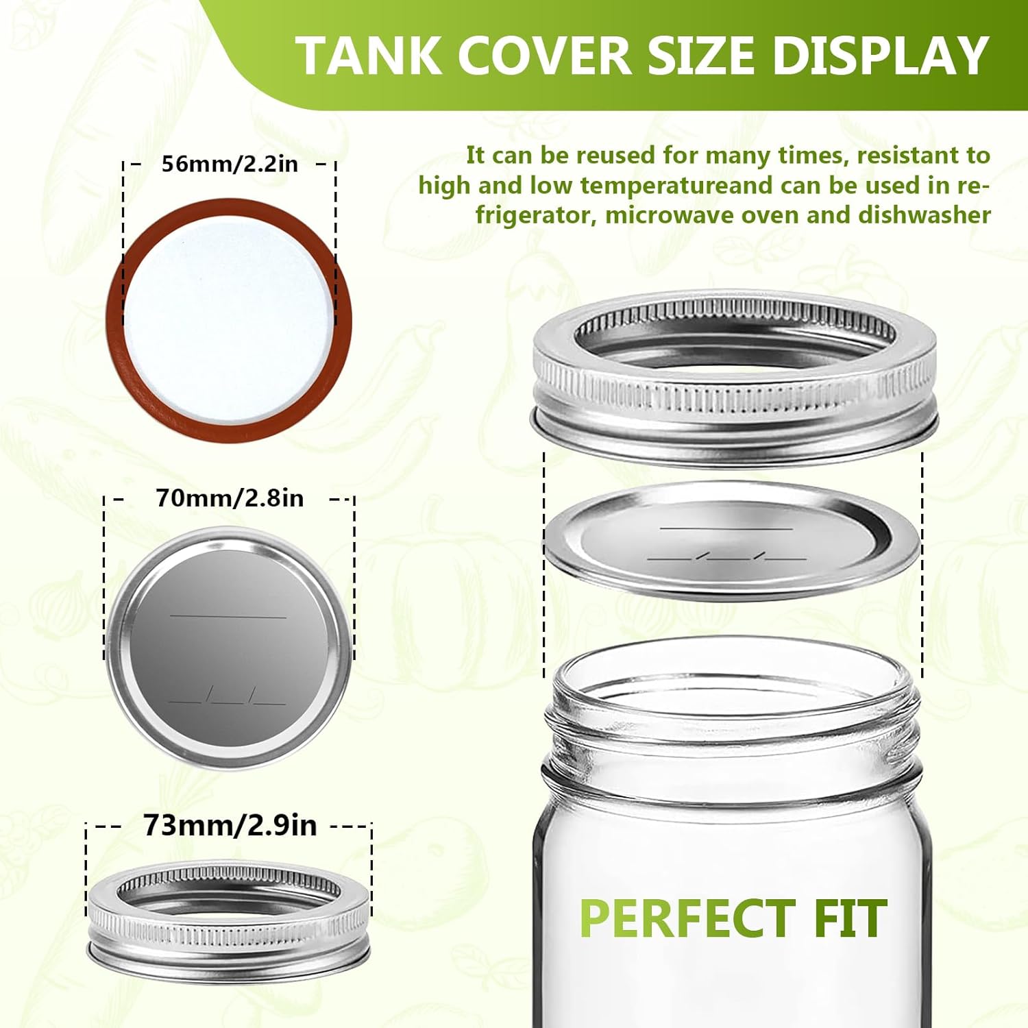 Canning Lids and Rings Regular Mouth, 24Pcs Split Type Metal Mason Jar Lids with Bands for Regular Mouth Ball, Kerr Jars - Food Grade with Silicone Airtight Seal Premium Small Canning Lids