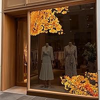 Vista 9 de Adhesivos florales para ventana con hojas verdes para decorar puertas de vidrio, hojas tropicales de plátano