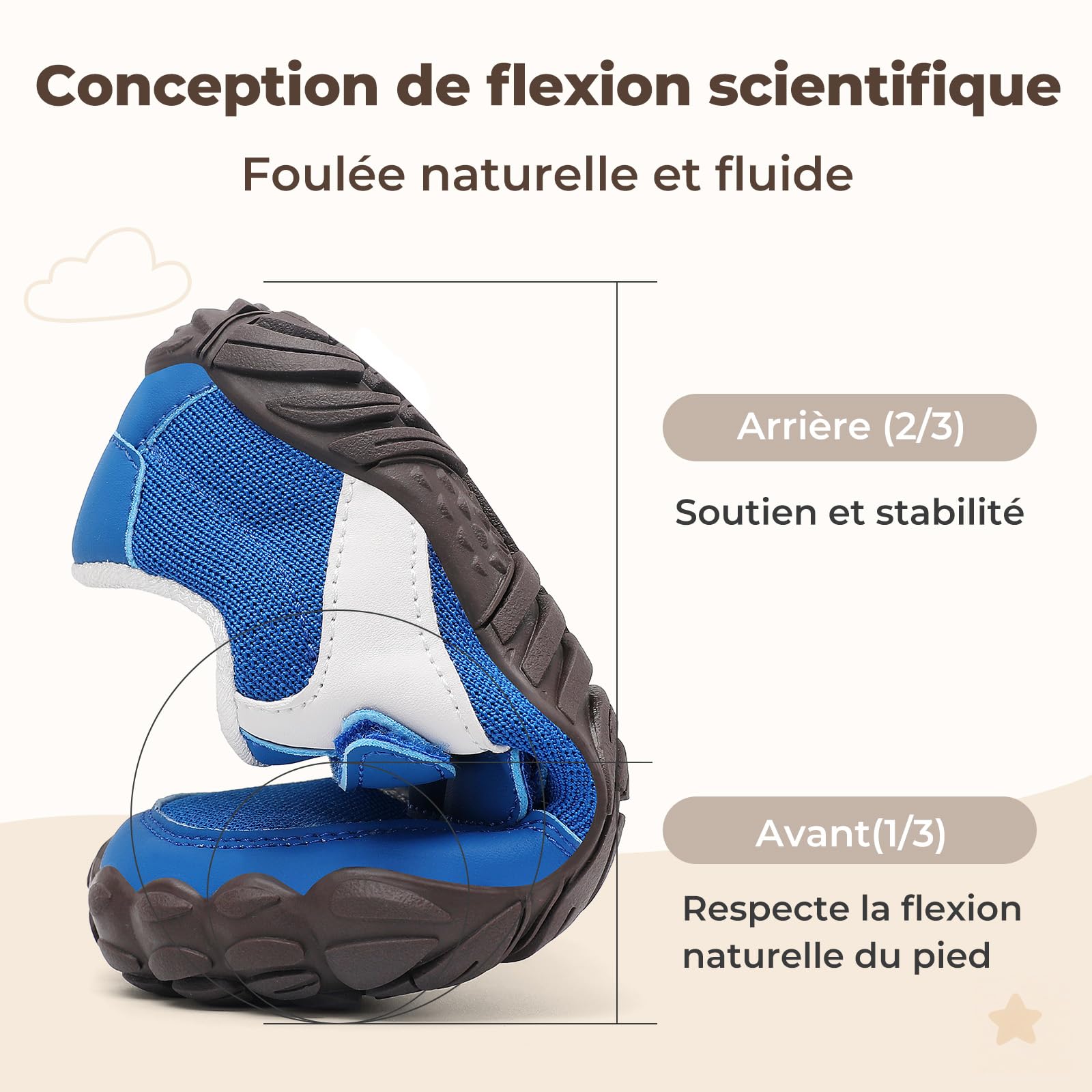 SAGUARO Chaussures Barefoot Enfant Baskets Flexibles Pointe Large Confort Intérieur et Extérieur GR.25-36