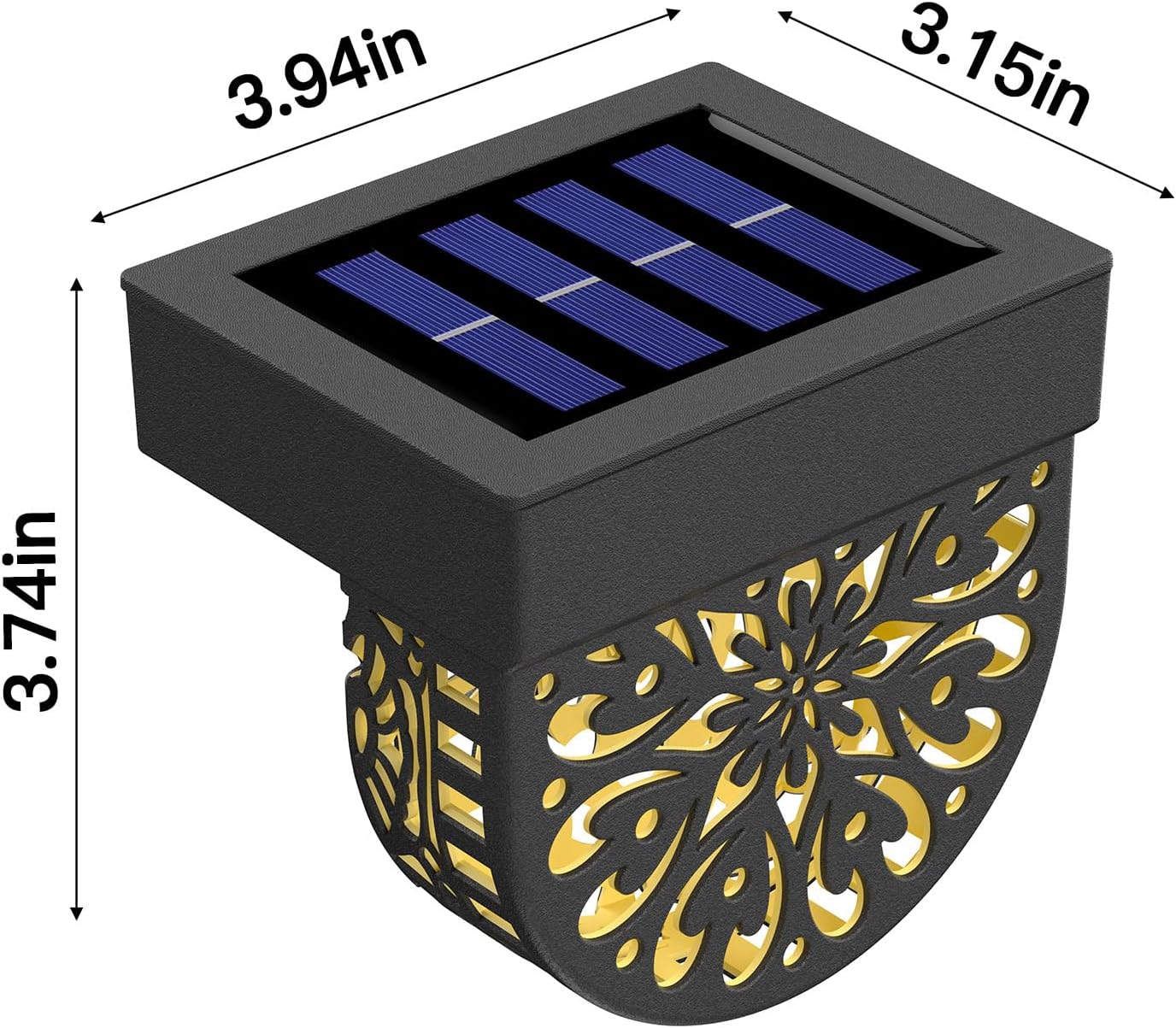 6 Pack Solar Fence Lights Wall lihgts Outdoor Decorations Solar Powered Step Deck Lights Warm Yellow Light Waterproof Decorative Lighting for Garden, Front Door, Backyard - Image 5