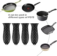 Vista 5 de 4 soportes de silicona para mango caliente, agarradera para sartenes de hierro fundido, funda de goma antideslizante para mango de olla resistente