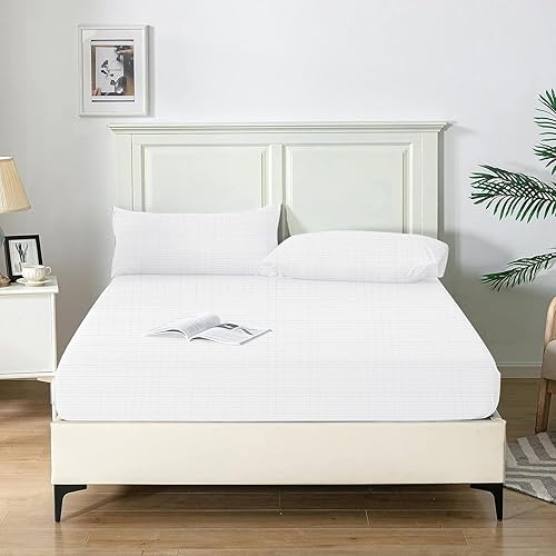 Miniatura 8 de Sábana bajera ajustable con cable de conexión a tierra, 5% fibra plateada y 95% fibra de algodón, sábana de puesta a tierra conductiva para un mejor