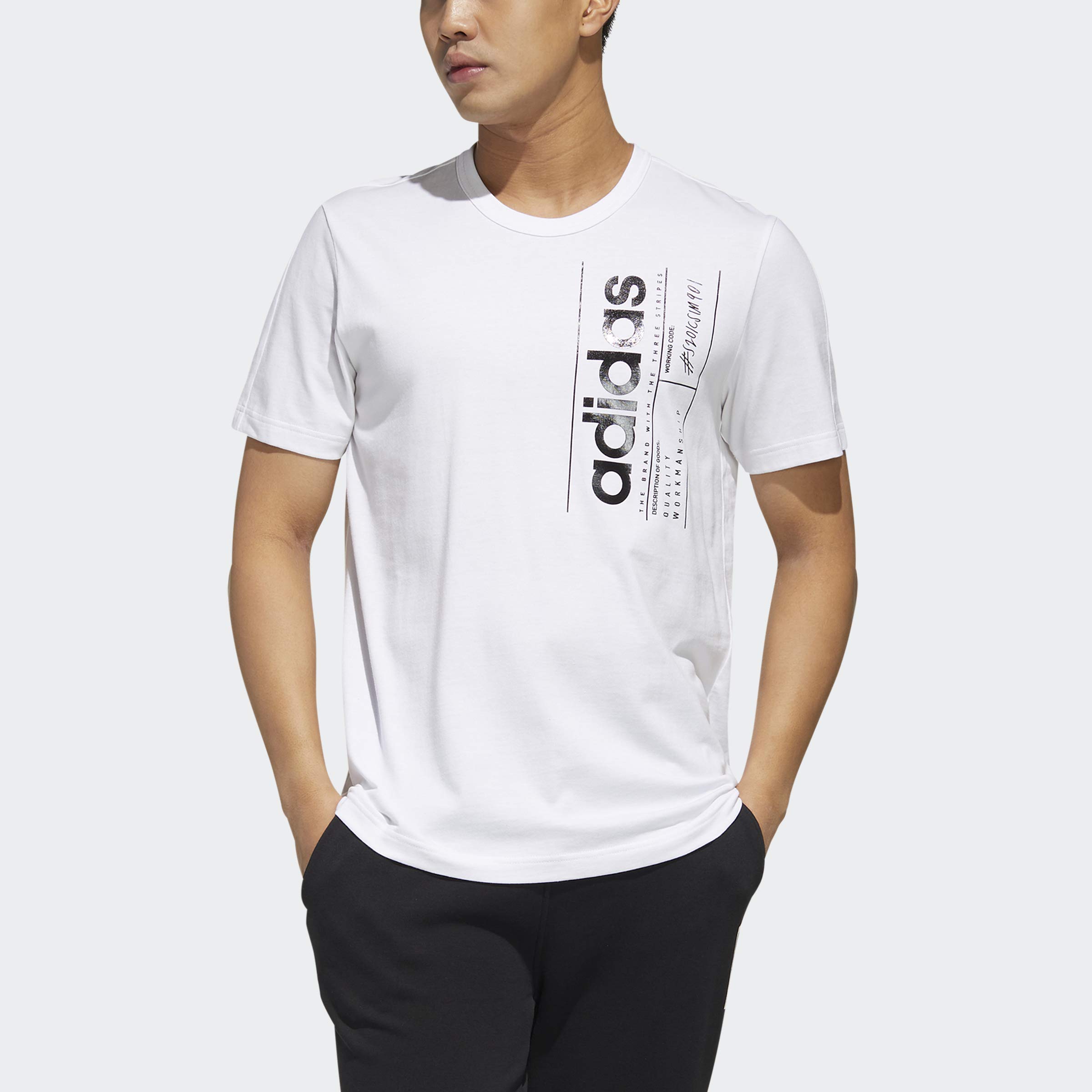 adidas Men's Brilliant Basics T-Shirt White/Black Medium