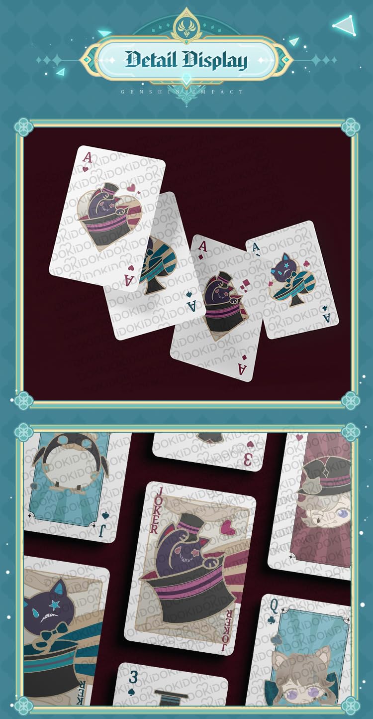 KIRA KIRA Genshin Impact DokiDoki Fontaine Poker Game - 54 Card