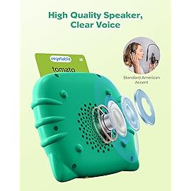 Airbition Talking Flash Cards for Toddlers 1 2 3 4 Year Olds, Montessori Language Learning with 224 Words, Pocket Speech Therapy and Autism Playthings, Children\'s Sensory Educational Device, Green