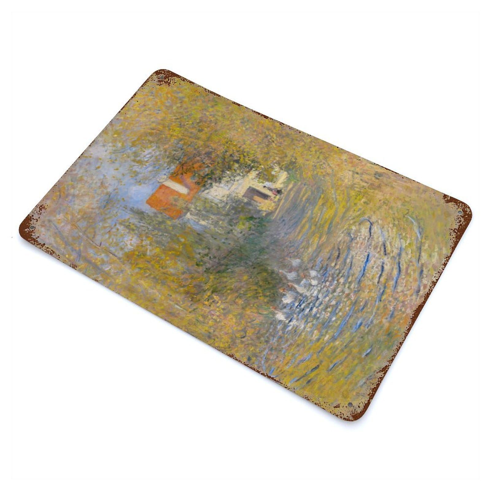 Claude Monets The Geese Vintage Metal Tin Sign 11.8"x7.9", Ideal for Cafe, Home Bar And Lounge Decor
