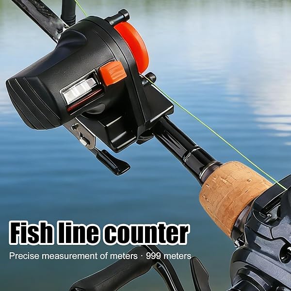 GOMETY Contapassi per lenza da pesca, 0 – 999 m, lunghezza per attrezzi da pesca, contapassi bidirezionale, conteggio delle corde da pesca, contapassi su canne interne robuste e resistenti all'acqua - 3