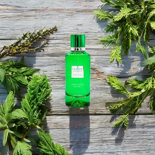 Miniatura 3 de London Fragrances - Madera salvia y sal marina - bergamota, almizcle, colonia de sándalo para hombres - Perfume de larga duración para hombres - 3.4