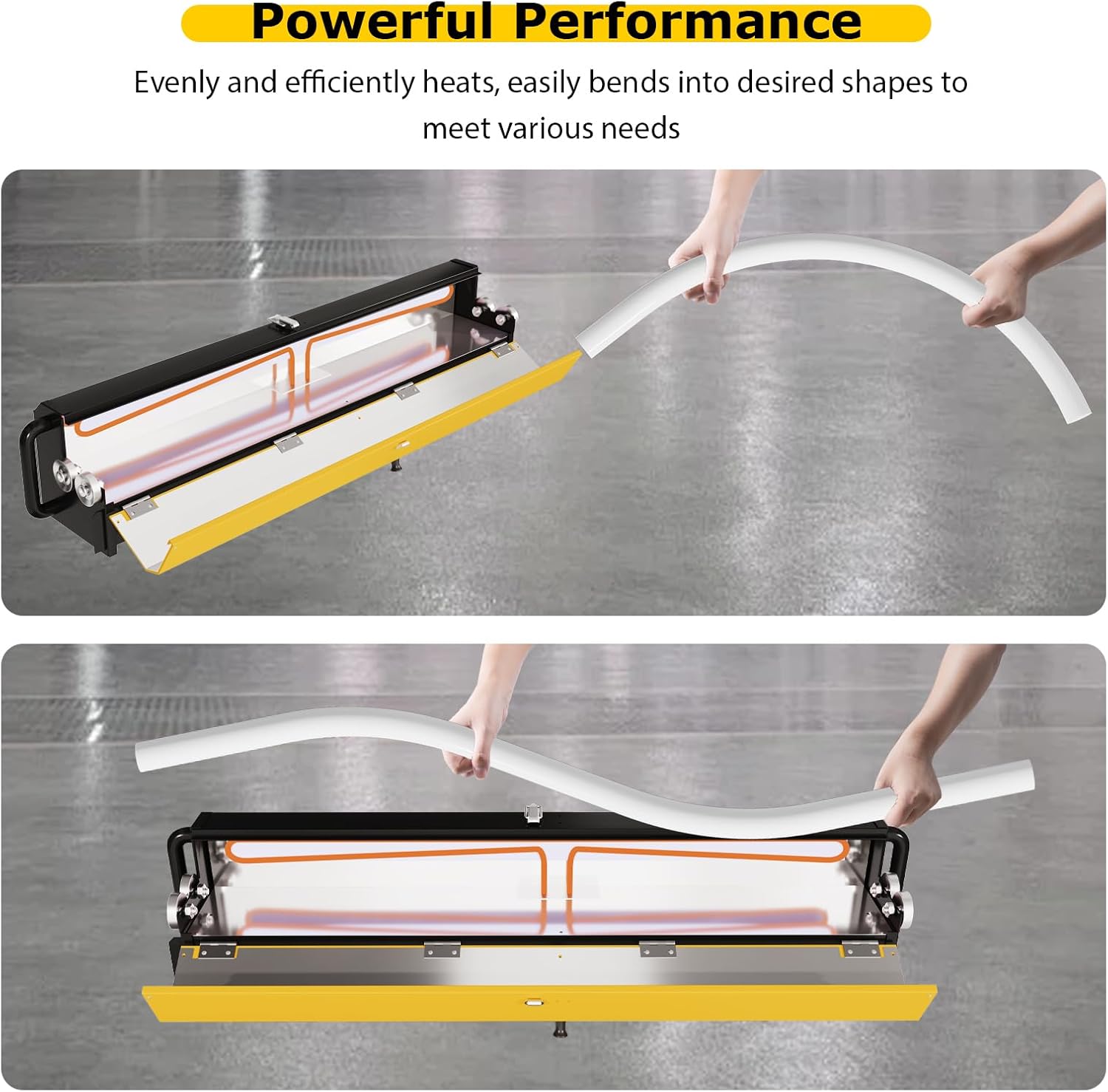 Upgrade 1/2" to 4" PVC Pipe Heater, with Power Cord, Temperature Control & Safety Shutoff, 2300W PVC Conduit Heater with Reflective Interior & Handle, for 52" Sections of PVC Pipe