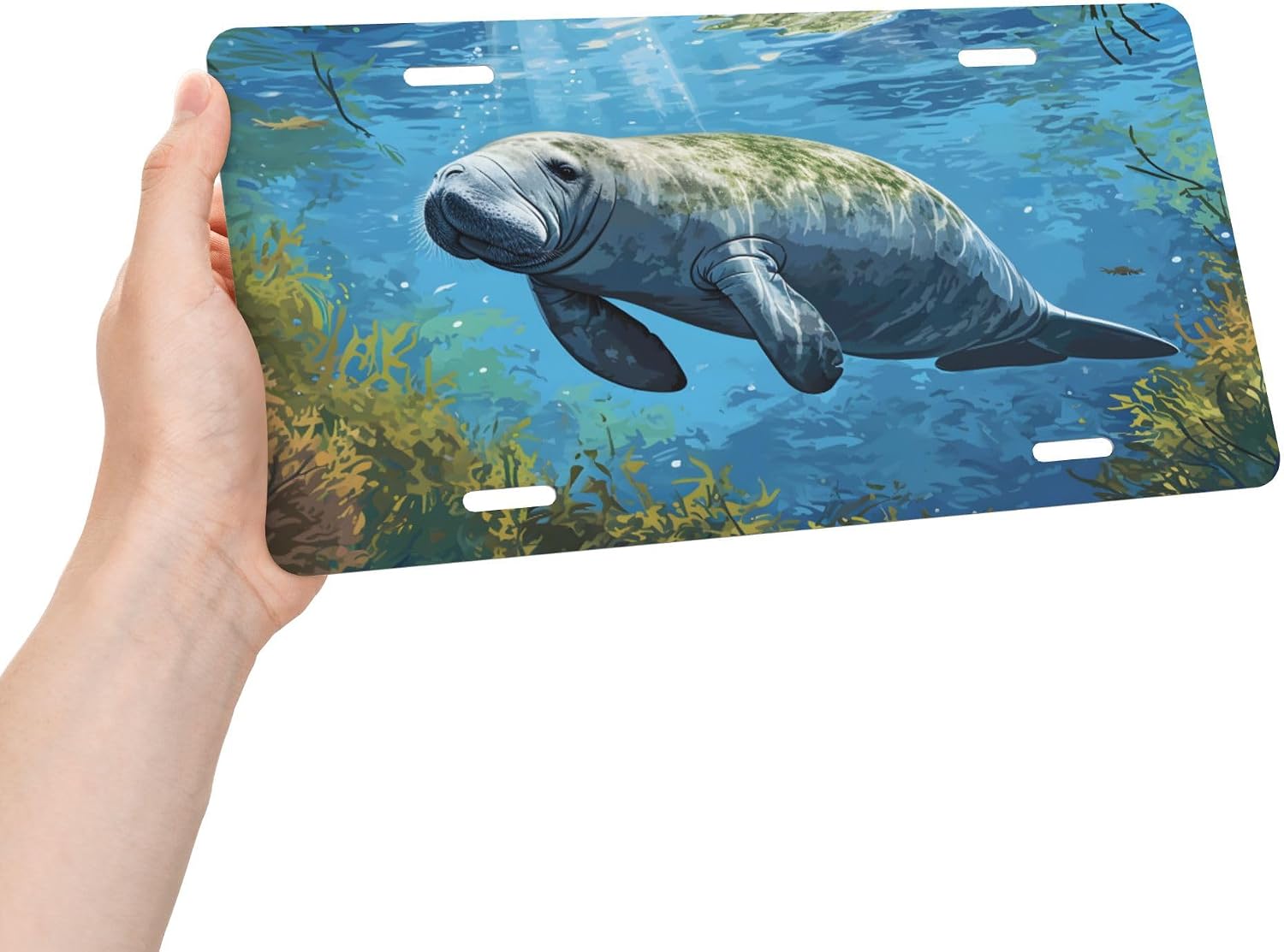 Front License Plate Ocean Manatee License Plate 6 X 12 Inch image 2