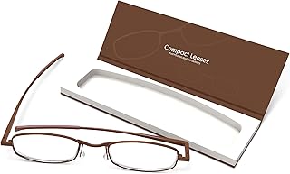 Compact Lenses Flat Folding-Reading Glasses Espresso +3.0