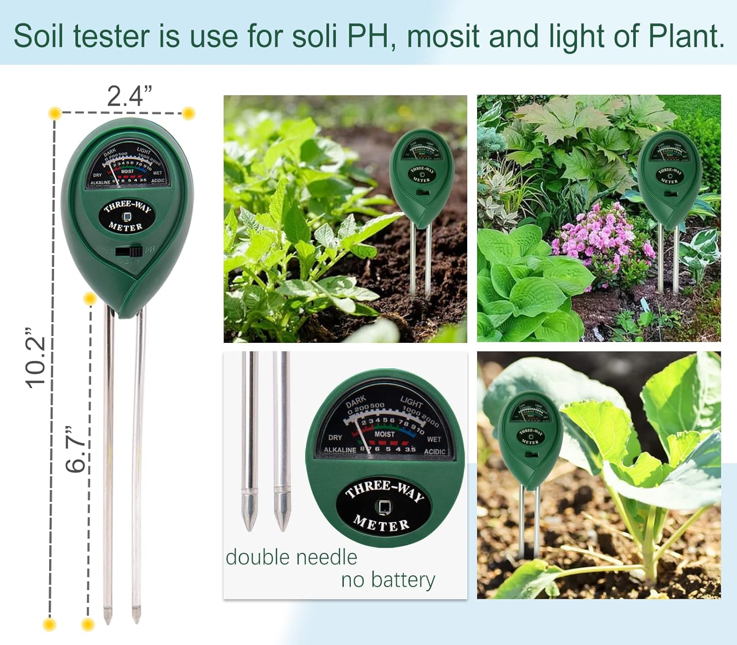PH Tester, TDS PPM Meter, Soil PH Meter 3-in-1 PH/EC Digital Kit - Lab PH Meters, Soil Moisture Tester, TDS and EC Pen Combo for Water, Home, Hydroponics, Plants Garden Soil and Aquarium: Industrial & Scientific
