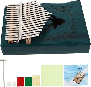 Parliky Playset Infantil De Madeira De 17 Polegares Pianos Para Crianças Africano Kalimba Kid 17 Teclas Kalimba Instrumento De Dedo De Madeira Mbira Iniciante Kalimba Azul Criança Polegar