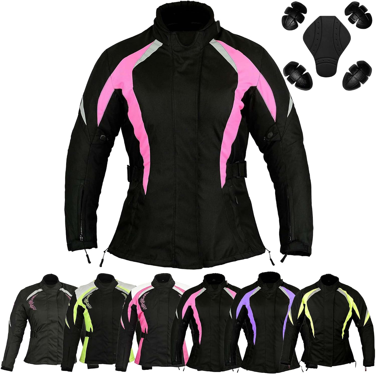 Womens Motorcycle Biker Jacket Ladies Waterproof Cordura Coat Motorbike CE Armour Waterproof Girls Motocross Vest
