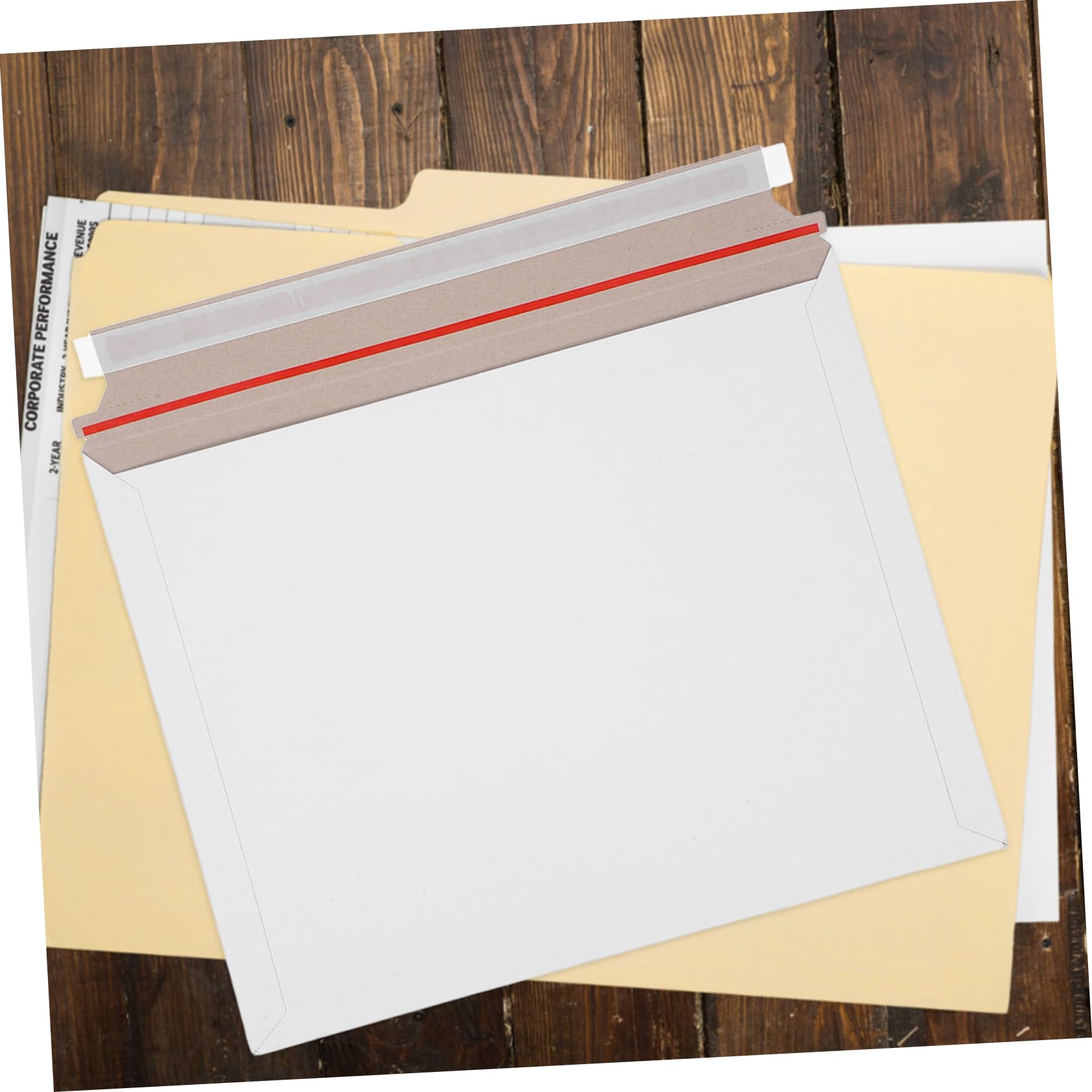 Artibetter 20pièces Enveloppes Expédition Rigides pour Documents Enveloppes Plates avec Rabat Auto-adhésif pour Photos Magazines Reproductions Art et Dossiers