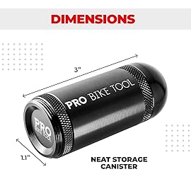 PRO Bike Tool Tubeless Bike Tyre Repair Kit - for MTB and Road Bicycle Tyres - Fix a Puncture or Flat, Fast - Tackle Set Includes Storage Canister, Plugger Tool and Plugs - 5 Bacon and 5 Black Strips