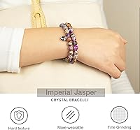 Vista 104 de 2Pcs Healing Crystal Bracelets for Women Handmade Beaded Bracelet Healing Prayers Crystal 8mm Natural Stone Beads Bracelet Stress Relief Get Well