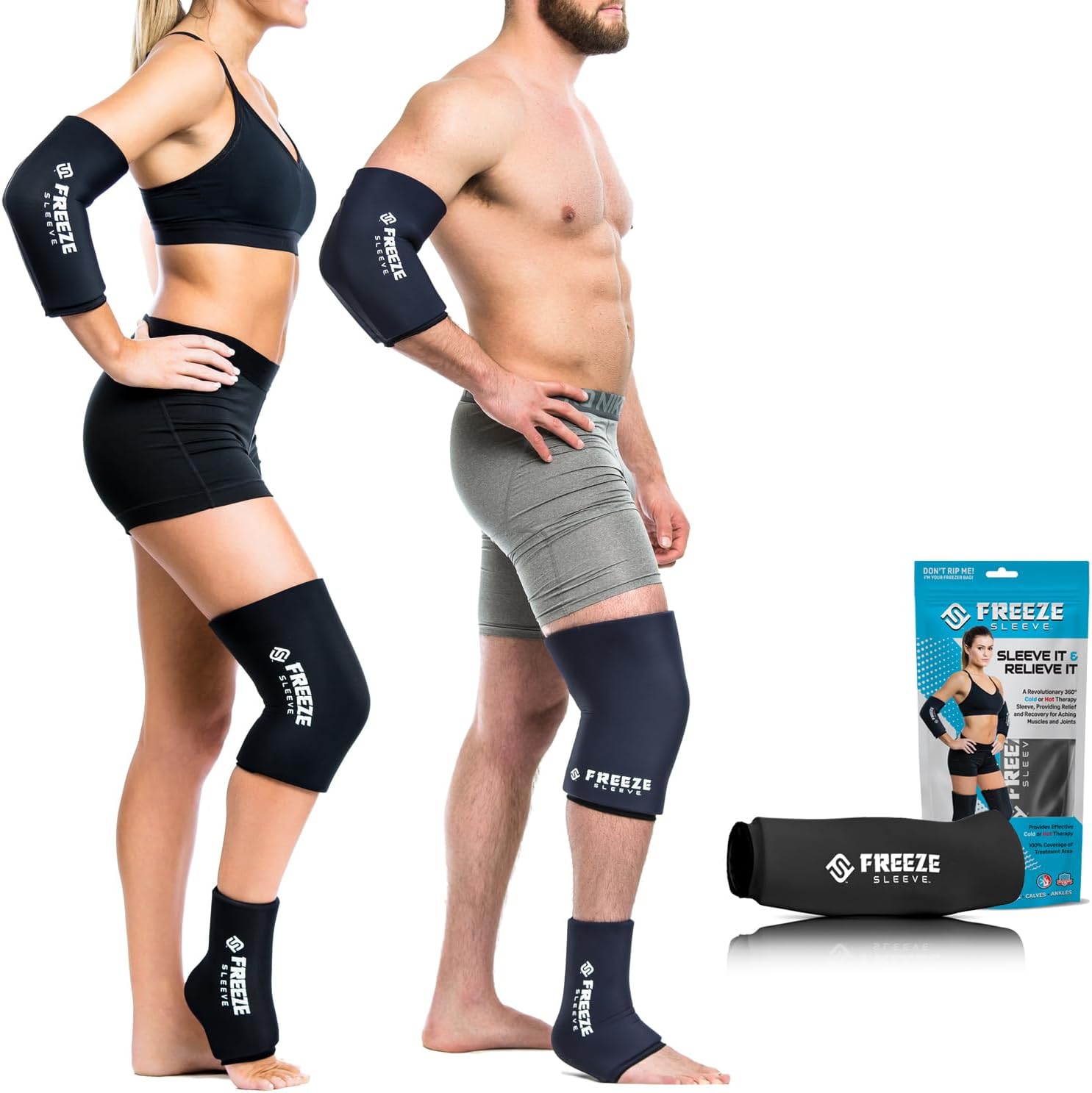FreezeSleeve Freeze Sleeve Cold Therapy Compression SleeveXxlNatural Pain Relief Sleeve for Muscles & Joints MadeUsaSized for & KidsFor Arthritis, Injuries & Sports Recovery