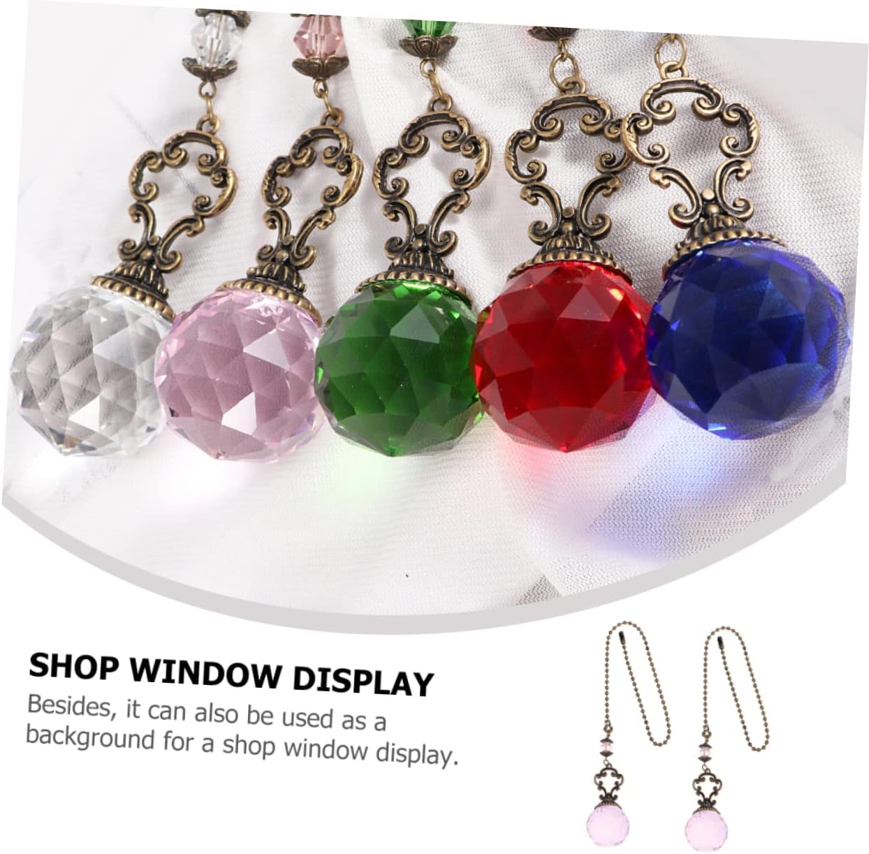 Luxurious Crystal Ball Light Pendant Chain Ceiling Fan Pull Chain for Decorative Ceiling Fan Pulls
