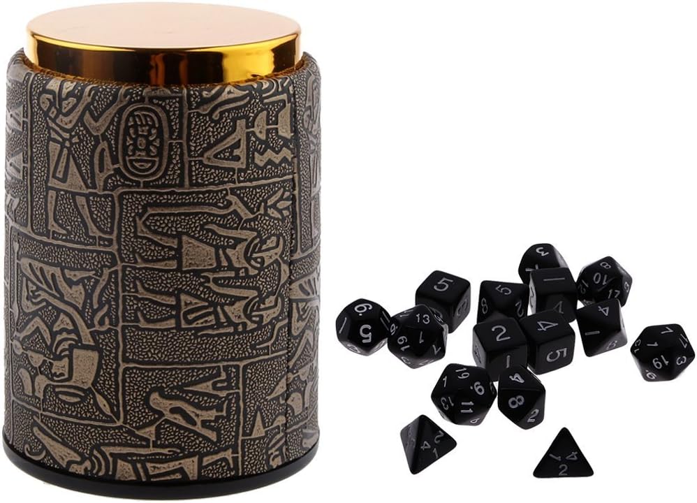 Unbekant SGerste Set of 16 Multisided Dice Dungeons & Dragons RPG Game Dices Cup Set with Bag