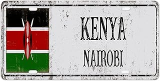 Nairobi Front License Plate Cover Kenya Flag Tag City Souvenir Gift Aluminum Car Metal License Plate 6x12inch Car Vehicle Gift to Men Friend