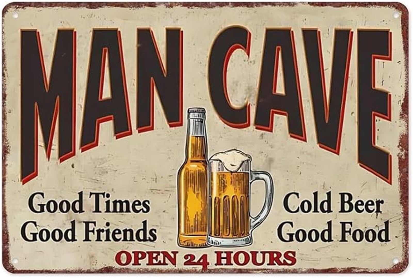 PKNVKZIDK Aluminium Wall Sign for Garage Man Cave Pub Bar Rustic Home Decor Vintage Metal Gift (8 X 12 in)