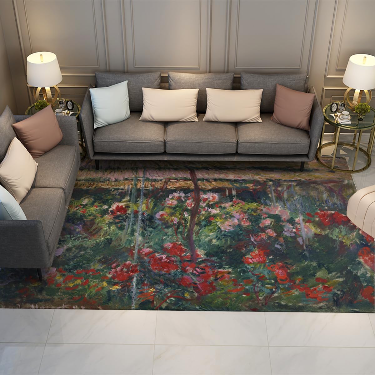 Tapis non perte fausse laine 160x200 antidérapant contre les sols froids
