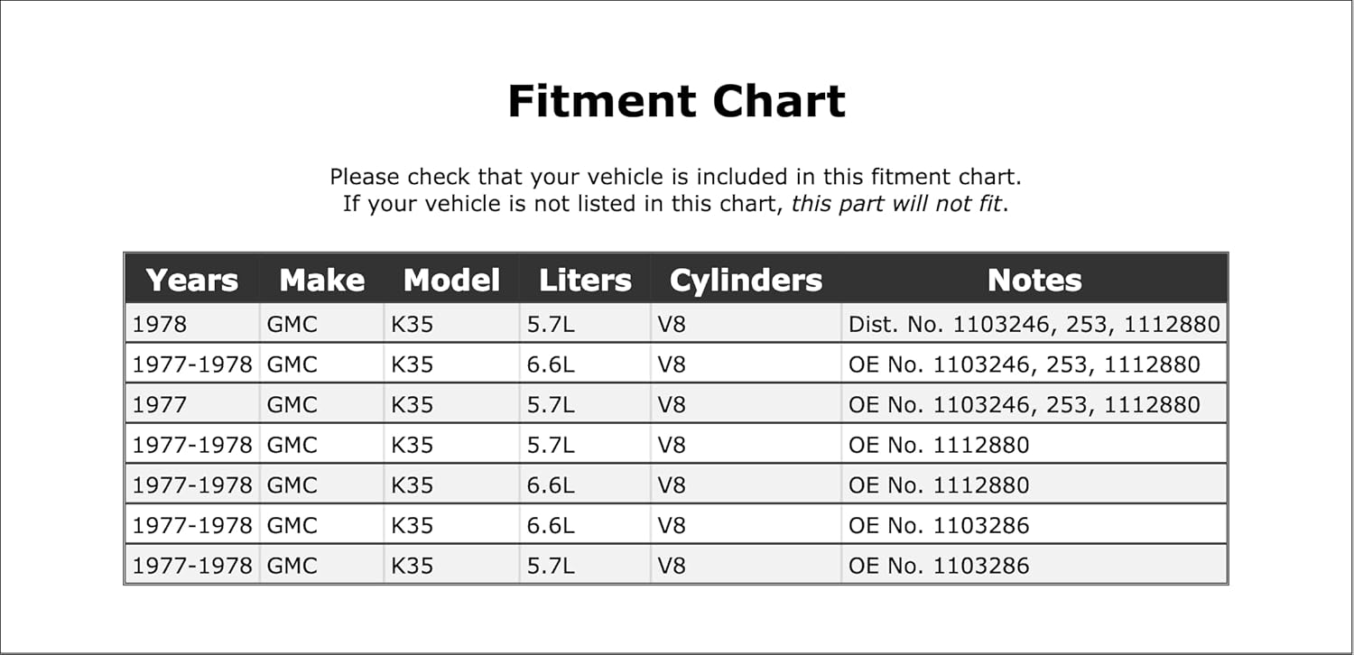 Distributor Vacuum Advance Compatible With GMC K35 1978 1977 P-2171256
