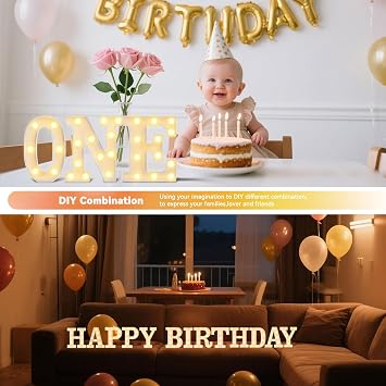 Ledido Cool & Warm LED Light up Marquee Letter U | Light up Letter for Birthday Decorations, LED Letter Lights for Proposal Wedding Grad Bar Home Bedroom Table Wall Party Decor