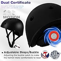 Vista 2 de Juego de casco de bicicleta para niños pequeños, casco de ciclismo ajustable con rodillas, coderas y muñequeras, equipo de protección deportiva