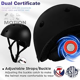 Toddler Kids Bike Helmet Set - Adjustable Cycling Helmet with Knee, Elbow Pads & Wrist Guards Sport Protective Gear Little Kid