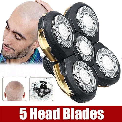 Miniatura 3 de Cabezales de repuesto para afeitadoras eléctricas para hombre, 5 cabezales, hoja de repuesto para barba, hoja flotante alternativa, lavable,