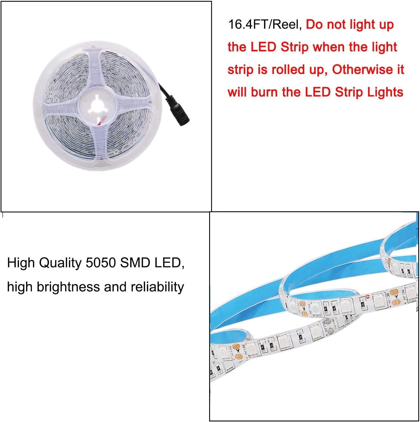 JOYLIT 12V LED Strip Lights 5M Red 620-625nm IP65 Waterproof - Image 5