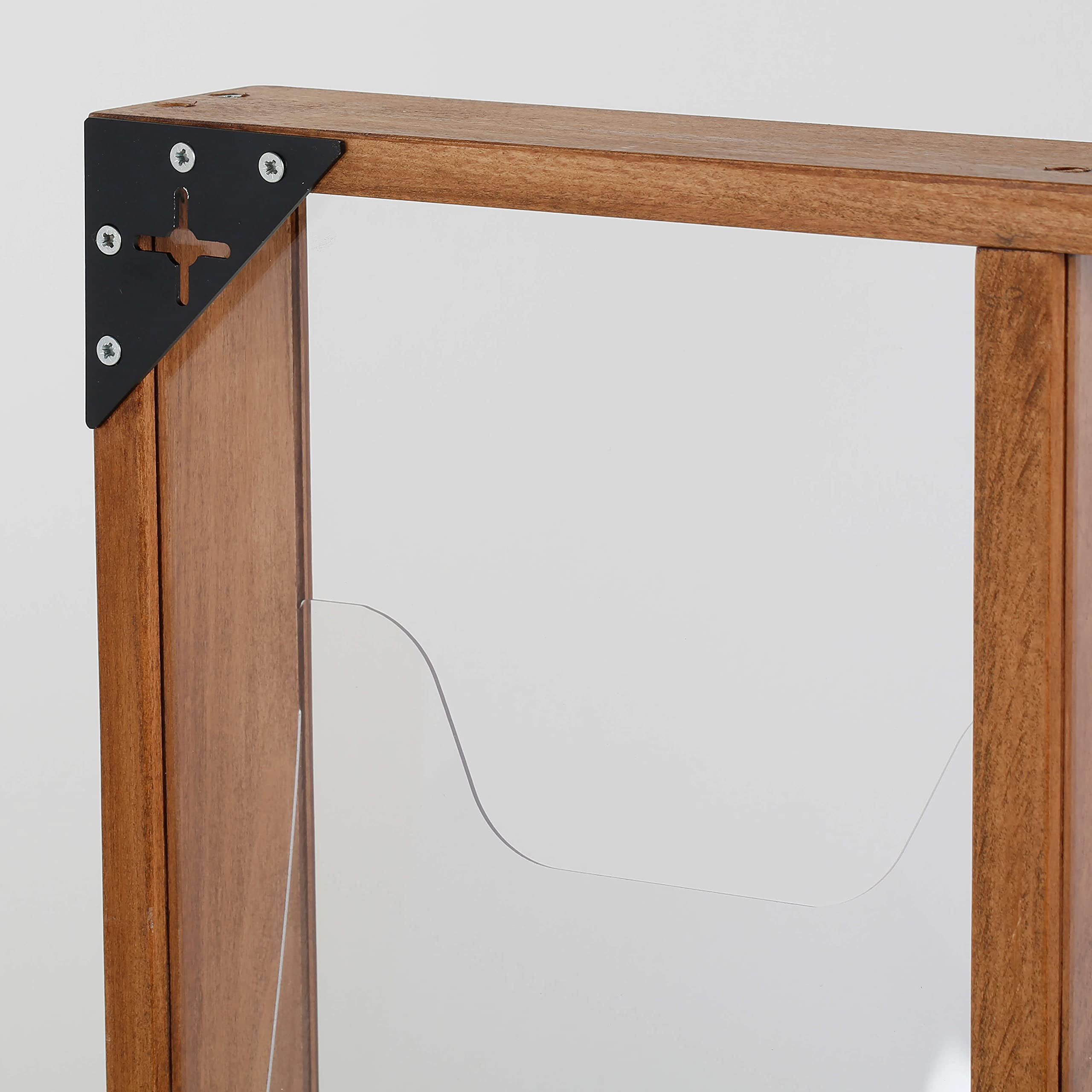 Prospektständer WoodMagazine Wandversion15 x A4, dunkel lasiert