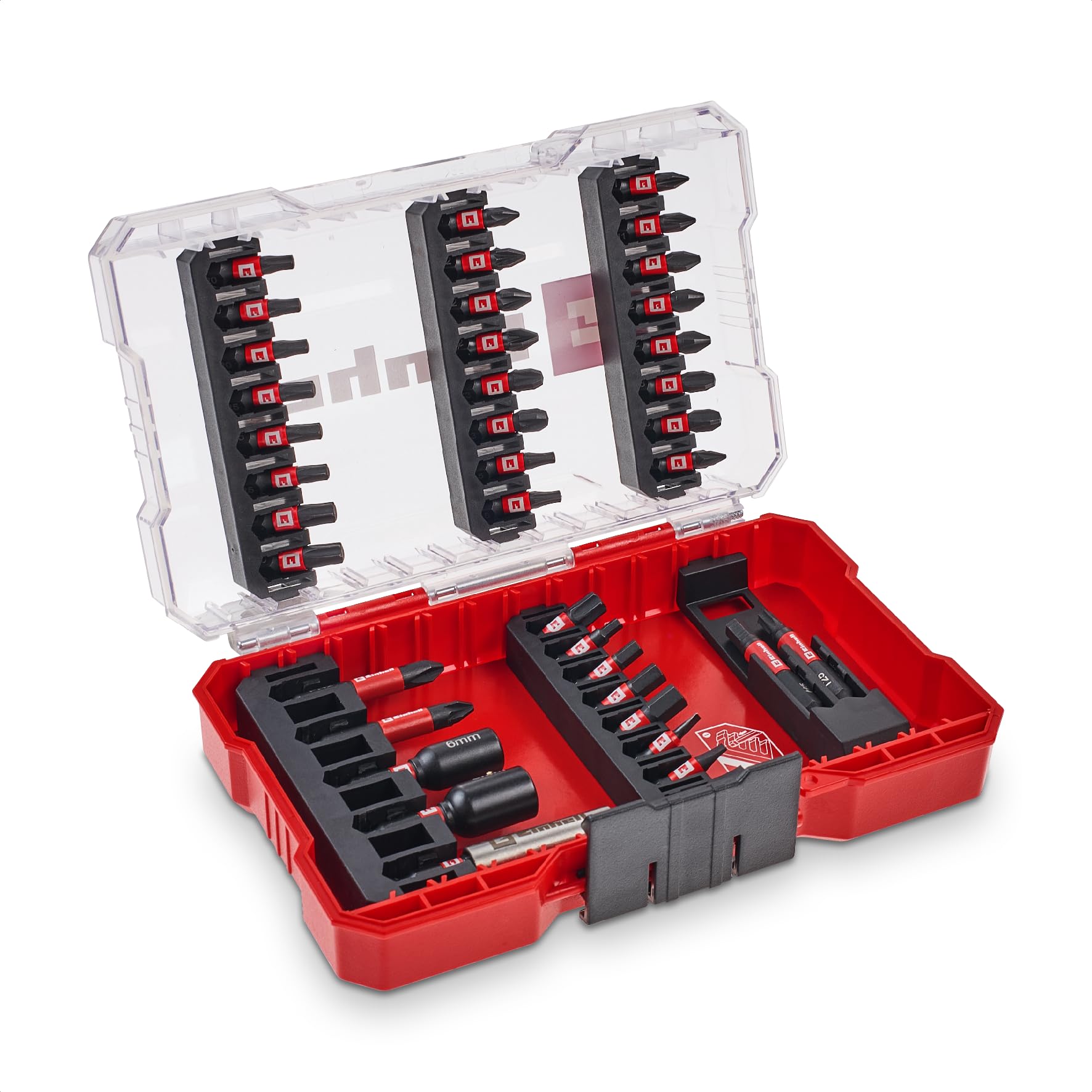 Original Einhell M-CASE 39-Piece Impact Bit Set (25 mm Bits, 50 mm Bits, Hexagon Sockets, 60 mm Bit Holder Incl. Storage Box)