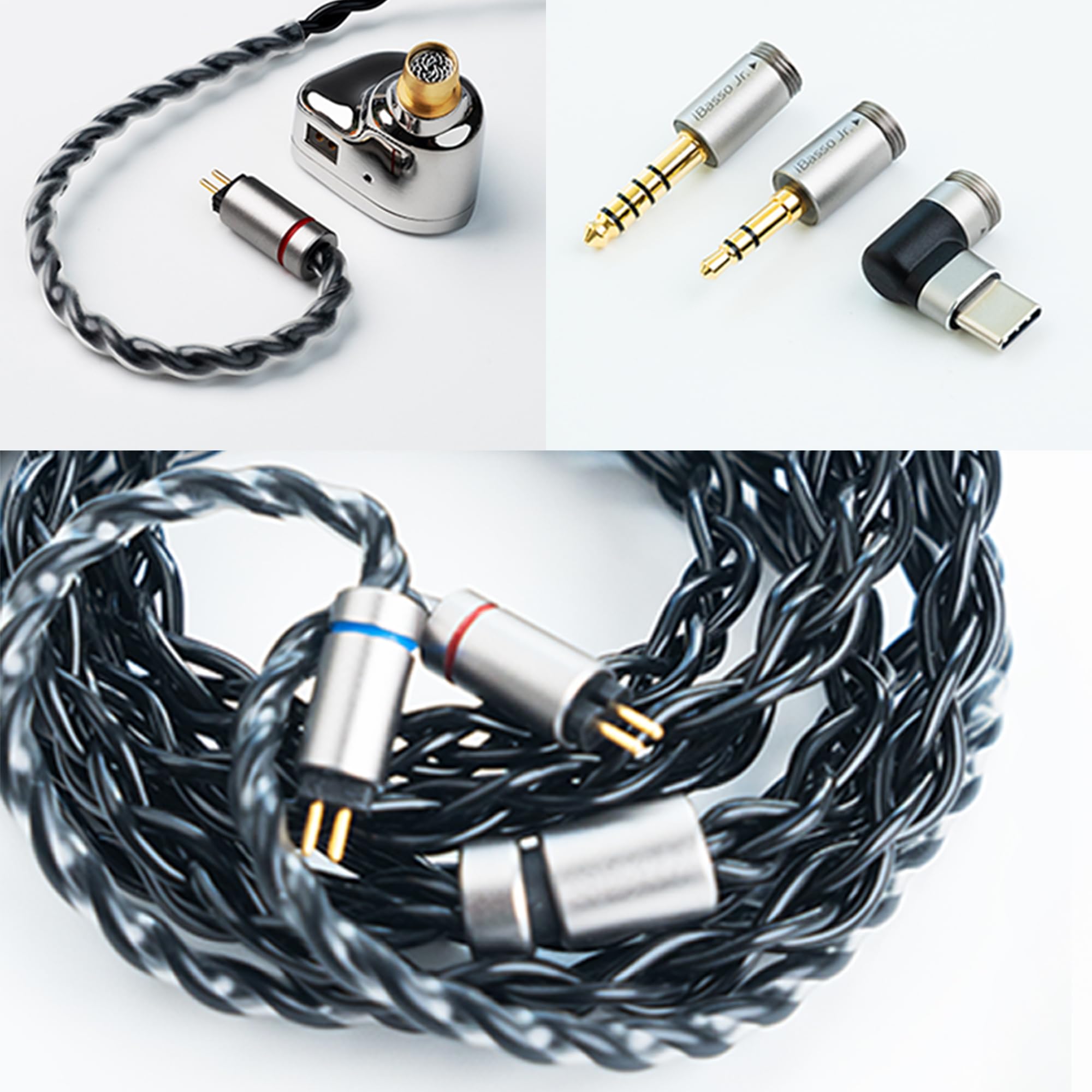 iBasso Jr. Cookie Ti dynamiczne słuchawki magnezowe/aluminiowe, stop tytanu, podwójny obwód magnetyczny 0,4 cala (10 mm), słuchawki, membrana ze stopu magnezu/aluminium, podwójny obwód magnetyczny
