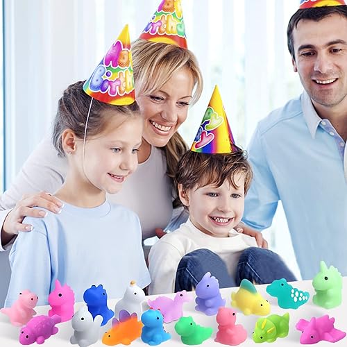 Miniatura 6 de POKONBOY 30 juguetes esponjosos Mochi, mini dinosaurio unicornio Squishy alivio del estrés, recuerdos de fiesta para niños, premios de aula, cesta