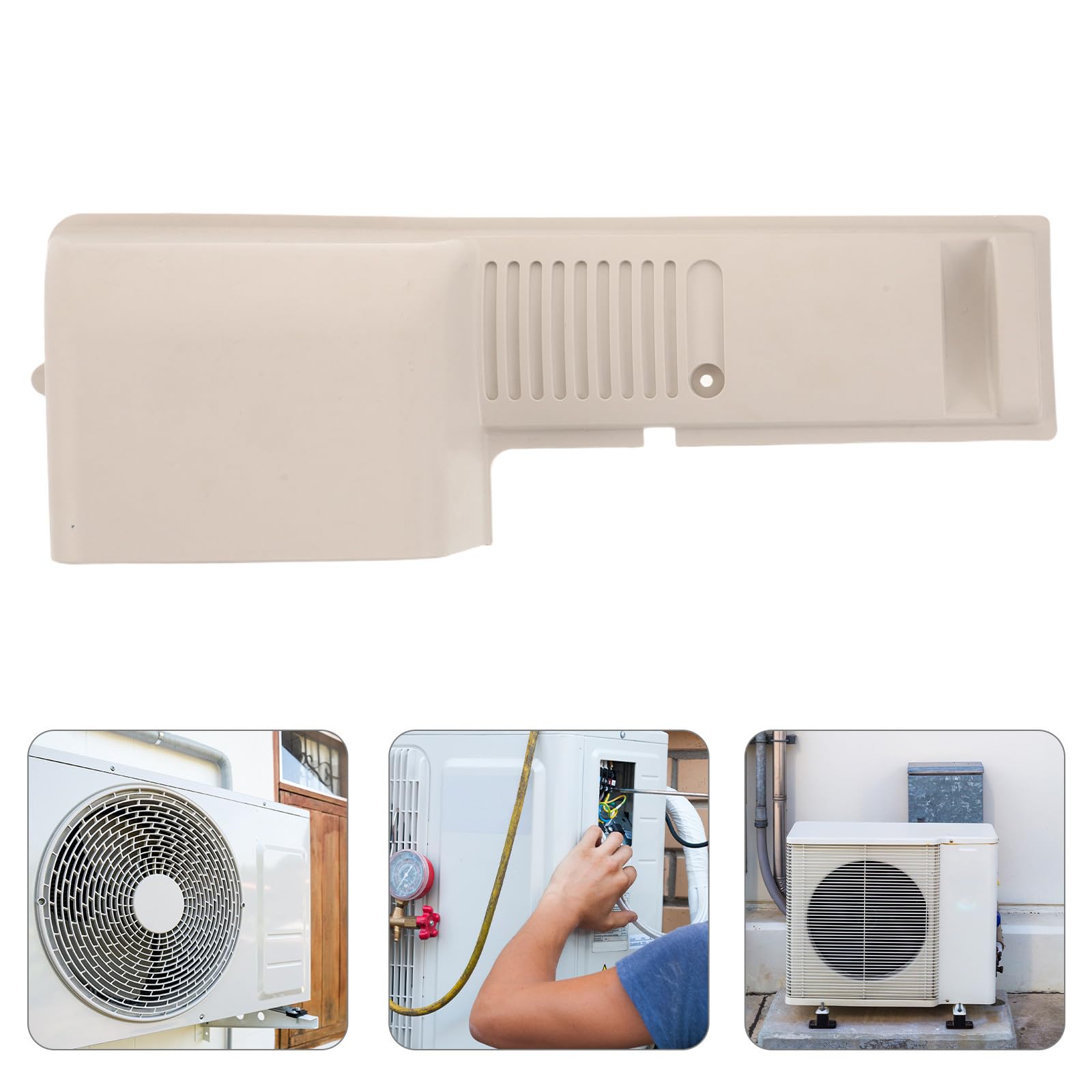 UPKOCH Tapa del receptáculo Exterior Protector Acondicionado ABS Blanco con asa para Bloque de terminales y cableado Exterior en azoteas