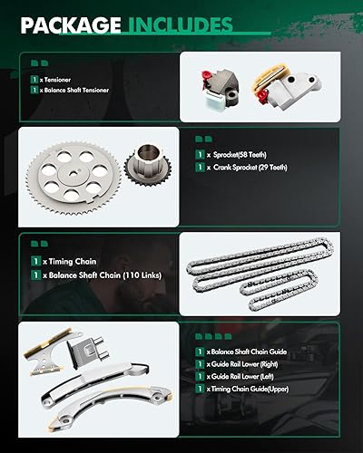 Miniatura 2 de SCITOO Kit de cadena de distribución para 2007-2010 TK10437C chevy Colorado GMC Canyon Hummer H3 H3T Isuzu i-290 i-370 3.7L 2.9L